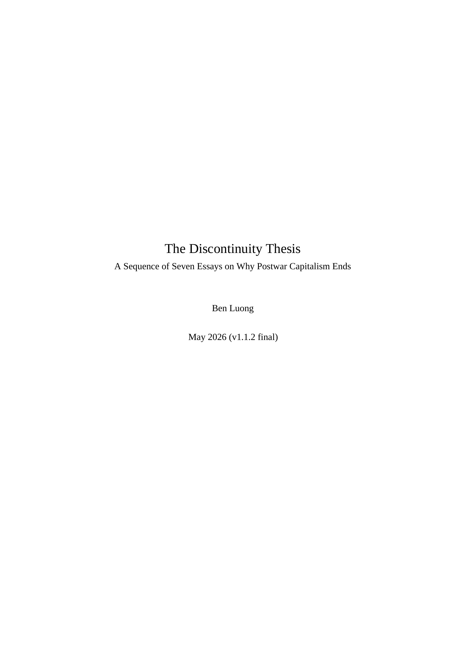 Cover of The Discontinuity Thesis PDF